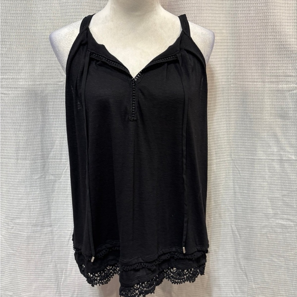 White House Black Market Black Lace Hem Camisole